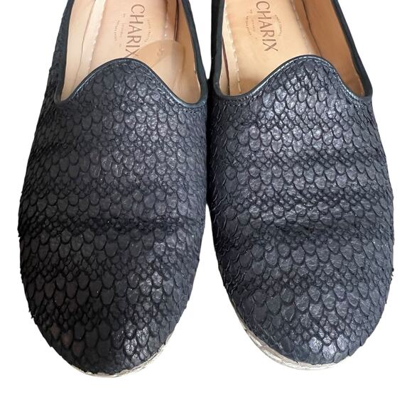 Charix Classic Wild Black Textured Leather Loafers Size 41 US 9.5-10 - Picture 3 of 12